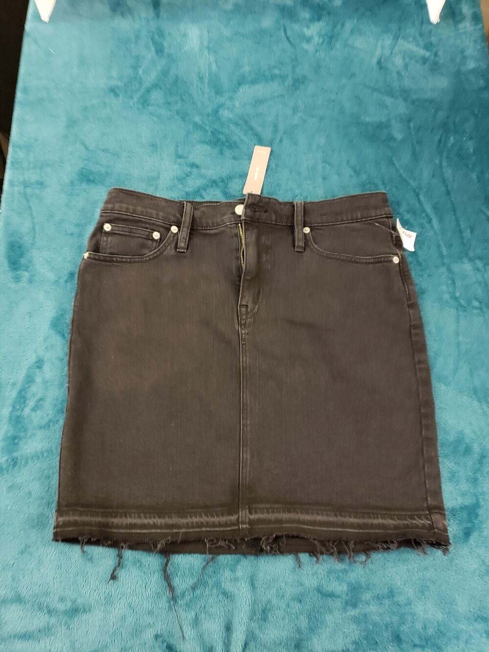 J.Crew Skirt Sz 30 Petite Womens Black Pencil Ladies Denim Stretch Casual NWT